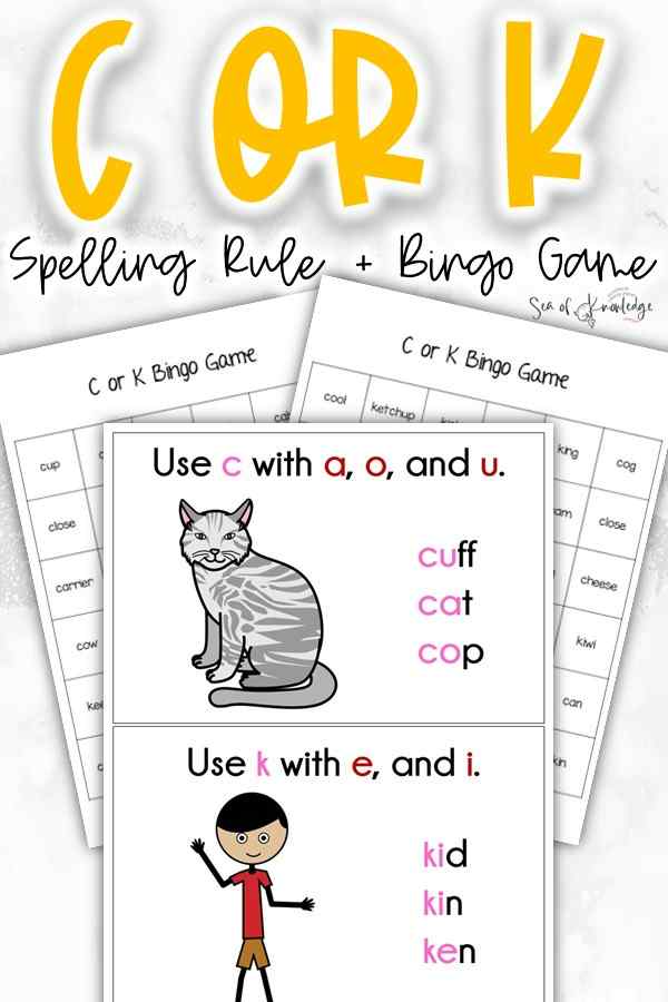 If you're looking for simple ways to show your students on when to use c or k in words, you will love this post. So I find that making quick posters along with simple listening games like this bingo one makes a huge difference on their learning!