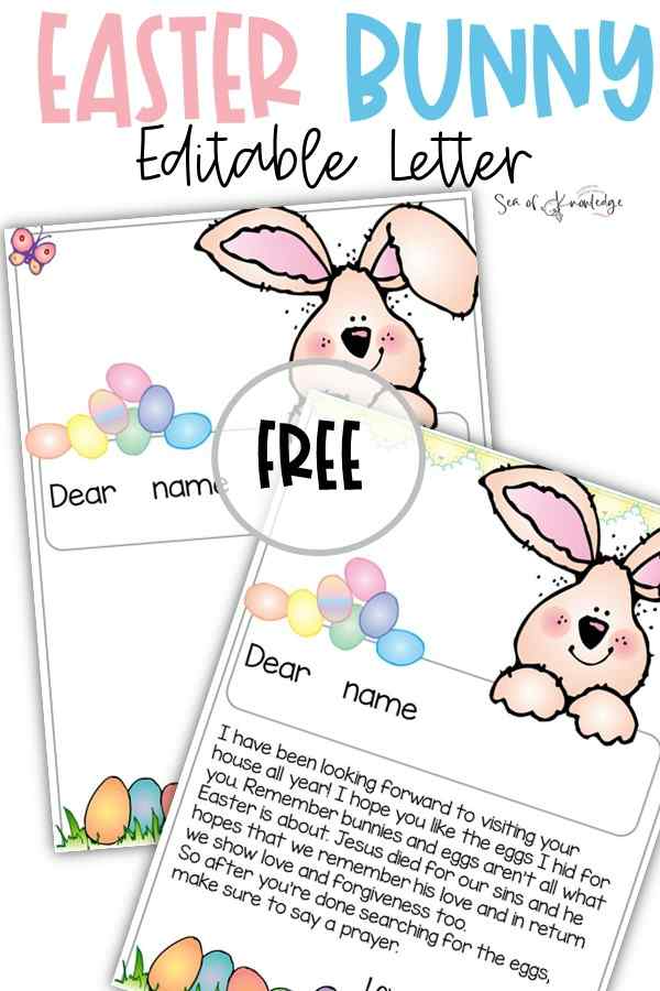 This super cute Easter bunny letter template word printable will be perfect for your students or kids at home! 