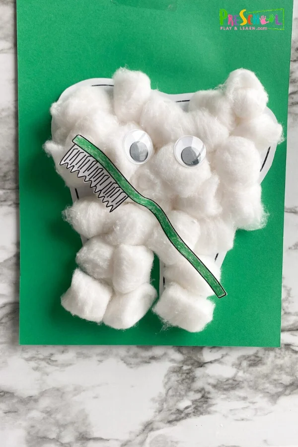 cotton balls dental health craft