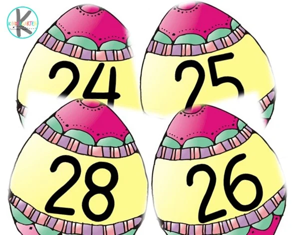 Easter game number cards printable