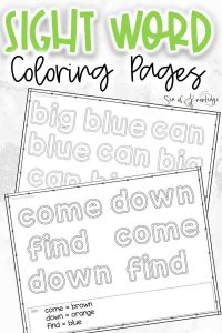 Sight Word Coloring Pages Free Set of No Prep Simple Printables