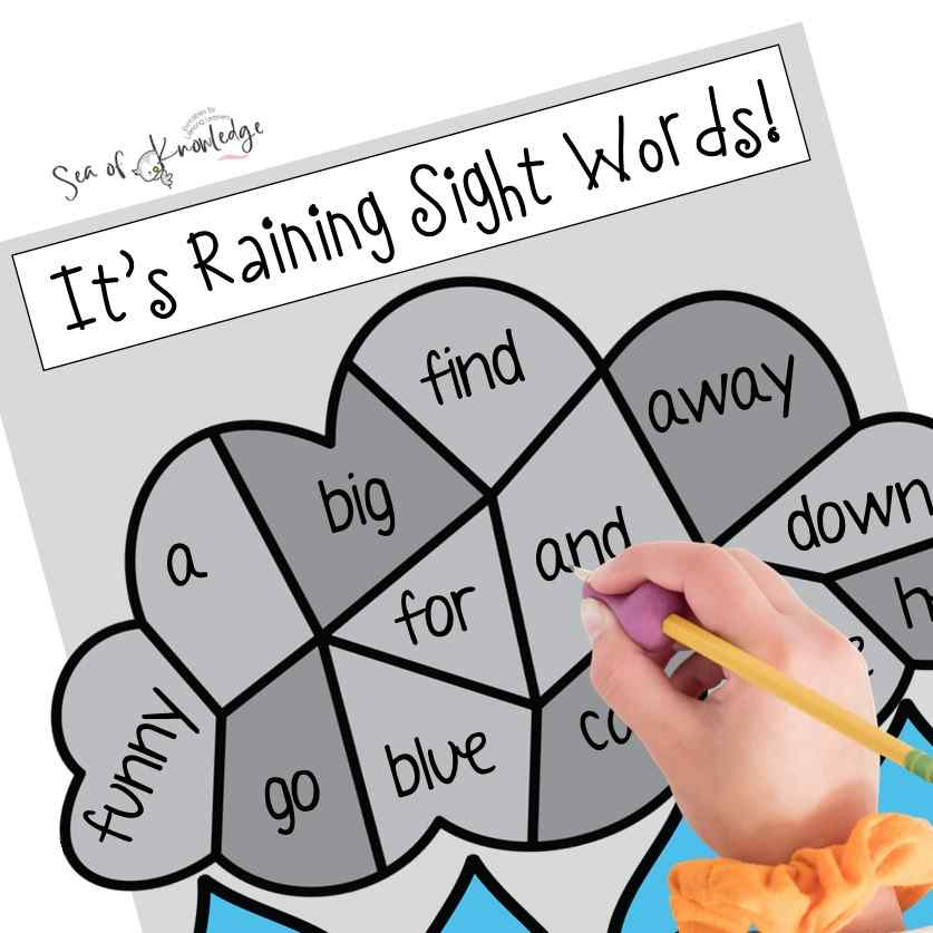 This super cute sight word craft is perfect for preschoolers and kindergarten kids. That's why we're excited to share with you a great way to incorporate sight words into your spring activities with a Sight Word Craft Spring Rain Drops Printable.