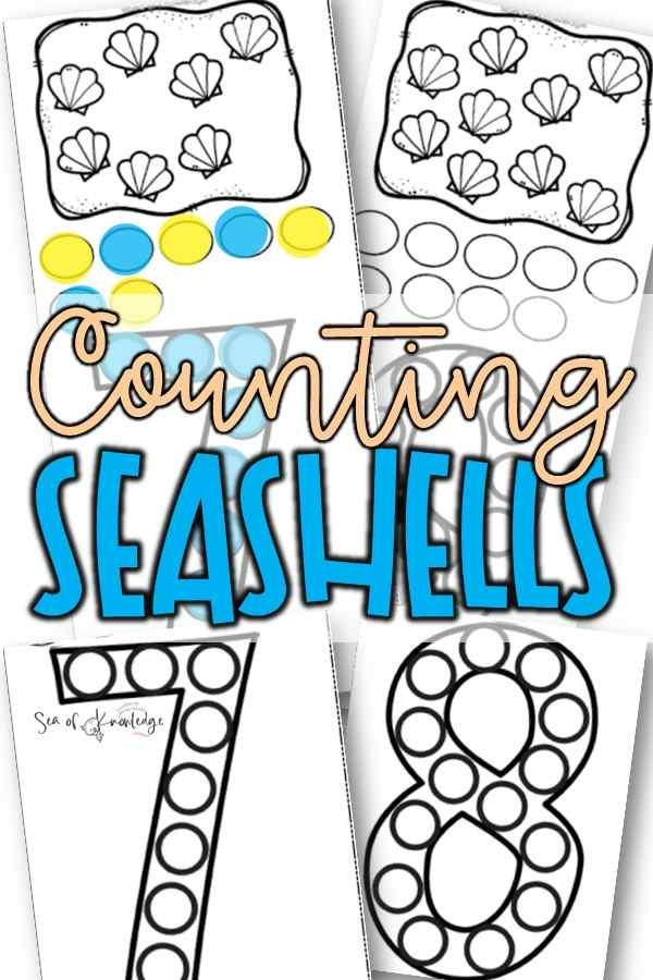 Preschool kids will love these Beach Counting Printable seashell task cards -they will get to use dot markers and count seashells! 