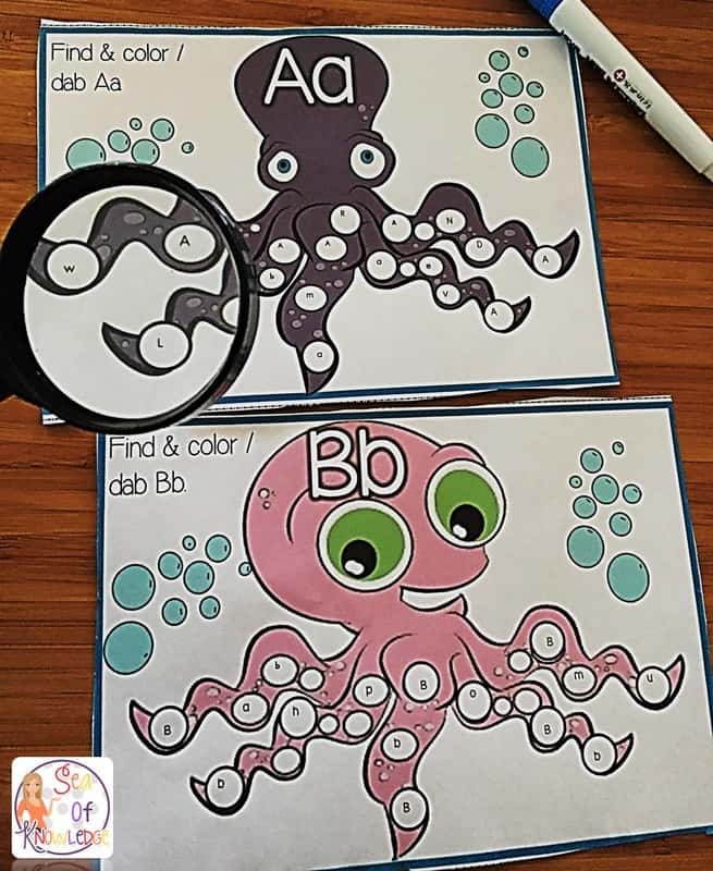 There are so many fun ways to practice and review the alphabet! Use these fun I Spy Letters Printable for kindergarten to help students review their letter knowledge and indeitifcation skills.
