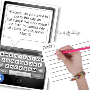 Text Message Classroom Activity: Printable Writing Tasks
