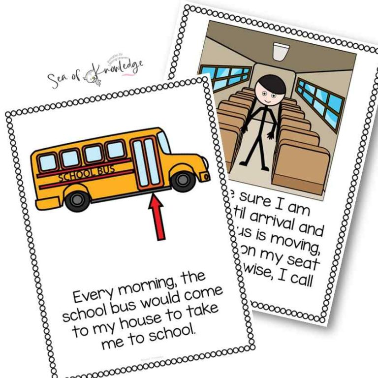 Riding the Bus Social Story Printable Book: Teaching Kids Safe Bus Etiquette