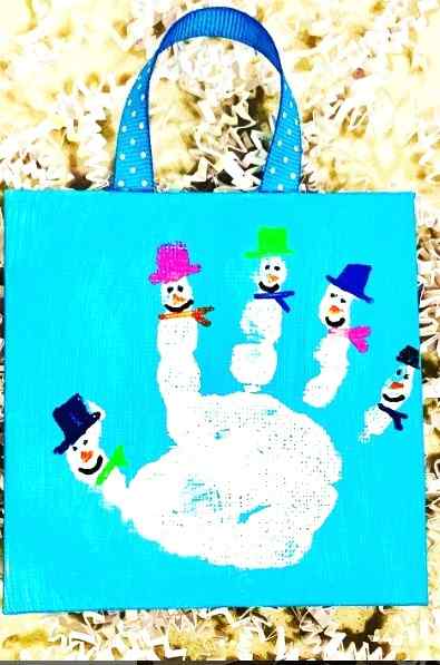 Create a heartwarming winter keepsake with this "Snowman Handprint Bag Craft" – a delightful project that will bring joy to teachers and parents alike!