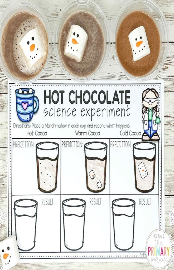 Immerse yourself in a delightful blend of science and winter magic with the Hot Chocolate Science Experiment featuring Snowmen.