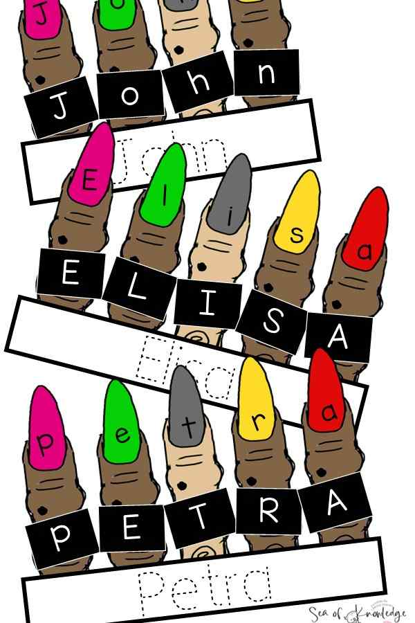 The Halloween Witch Fingernail Name Craft is a unique and enjoyable project that combines learning with creativity. It involves assembling the letters of a child's name on a witch's "fingernails" while providing the opportunity to trace the name, reinforcing letter recognition and writing skills.