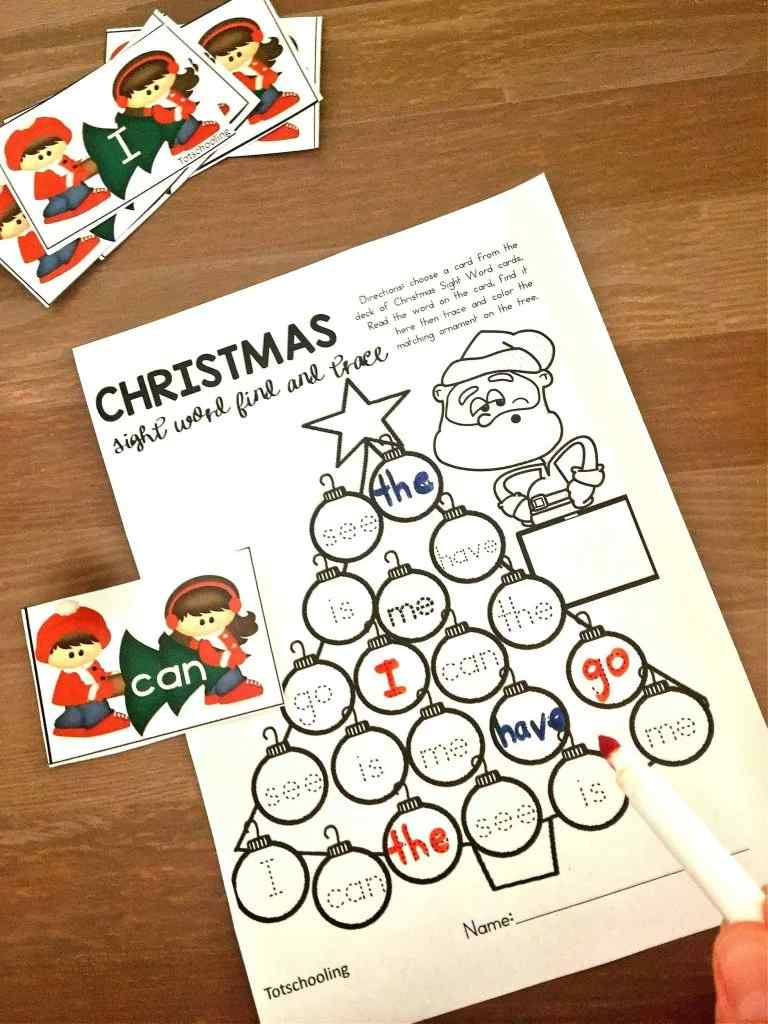 Free Printable Christmas Sight Word Activities Printables and Games. Need a fun way to get kids reading their sight words?