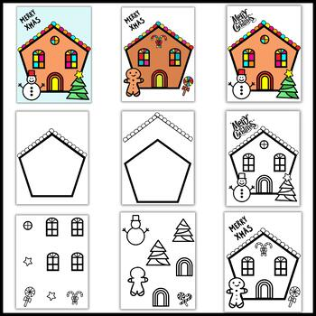 build a gingerbread house template mockup image of the activity
