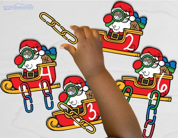 Santa sleigh addition activity