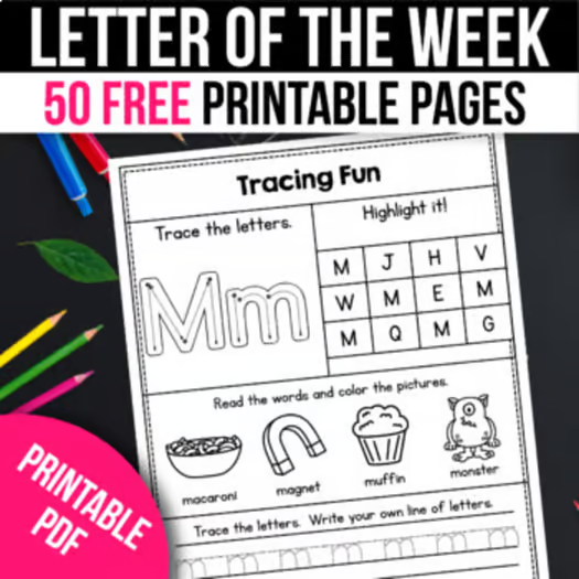 Discover when and how to teach kids letter tracing in a fun way! These letter tracing worksheets pdf free download are perfect! Check out easy activities, like an Easter-themed craft, and grab 4 free worksheets (over 500 FREE printable sheets). Download now for a mix of learning and laughs!  #LetterTracing #FunLearning