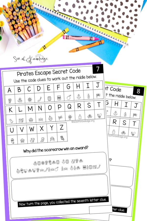 Are you ready for a treasure trove of brain teasers? Gather your crew and prepare to have fun with this printable Pirate Escape Room Puzzles PDF I created.