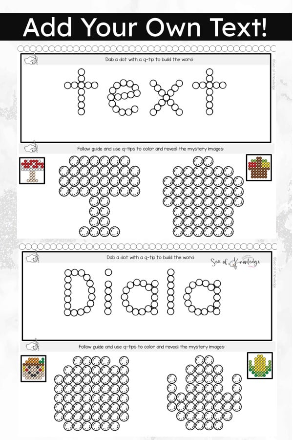 Make learning fun and engaging with the Q Tip Painting | Dot Painting | Name Practice | Forming Letters Editable Bundle! 