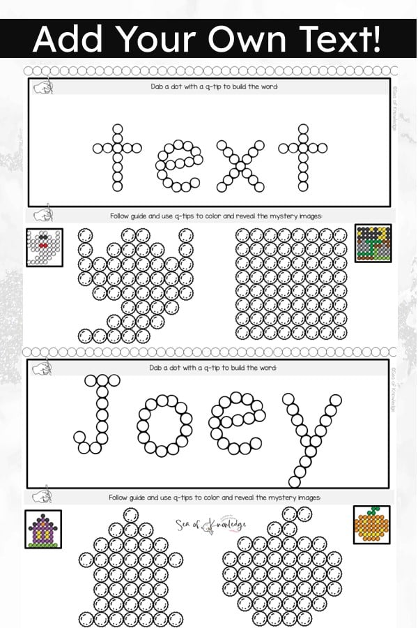 Make learning fun and engaging with the Q Tip Painting | Dot Painting | Name Practice | Forming Letters Editable Bundle! 