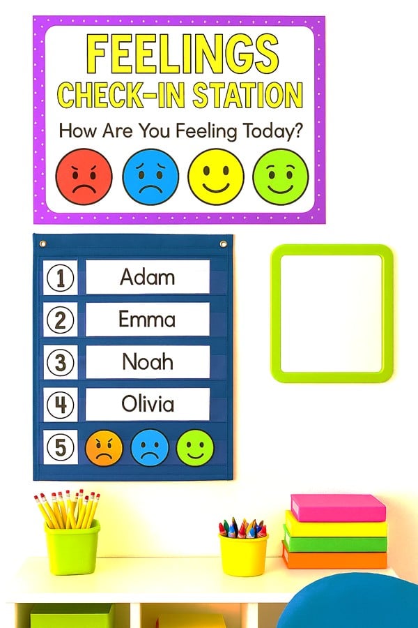 Design the perfect SEL calm down space with cozy rugs, sensory tools, and easy visual cues. This calm corner includes SEL posters for anger, sadness, and breathing strategies—ideal for preschool to grade 2! Help students self-regulate with tools they'll actually use.
#calmdowncorner #SELsetup #classroomorganization #emotionregulation #classroomdecor