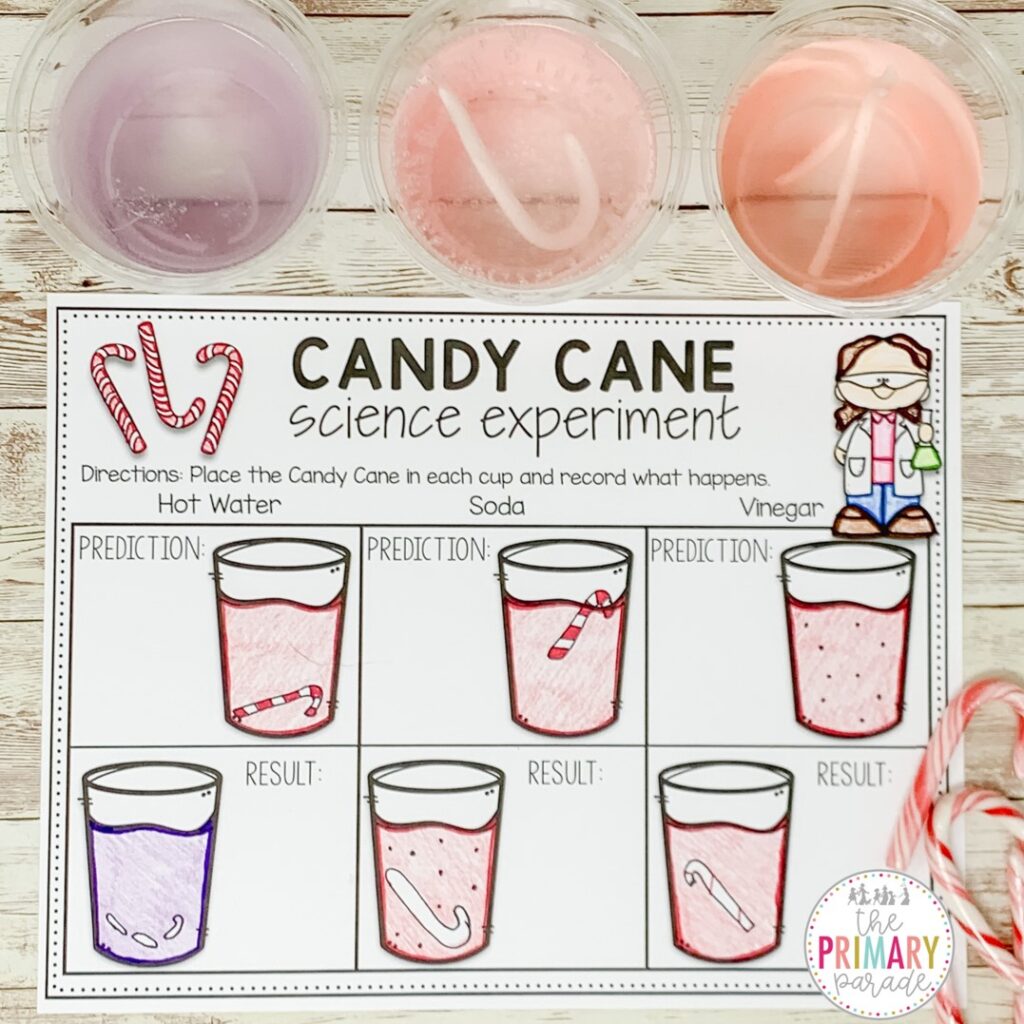 Candy Cane Science Experiment: Add some science magic to the season with the Candy Cane Science Experiment! Watch kids’ eyes light up as they explore how candy canes dissolve in different liquids. A perfect hands-on activity to combine holiday fun with STEM learning.