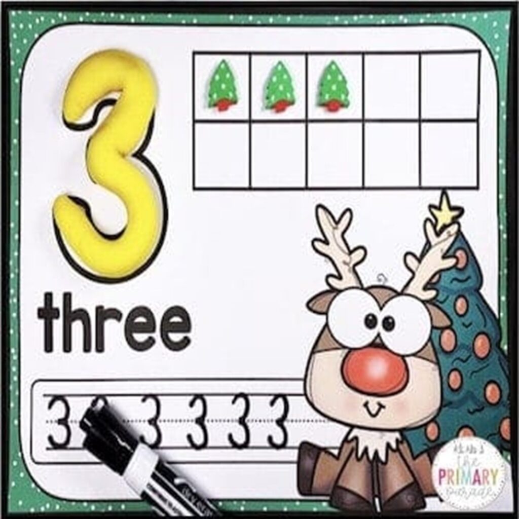 Christmas Number Mats: Who knew counting could feel so jolly? I plop these in front of the kids, they count candy canes, and I get five minutes to breathe. It’s like holiday magic!