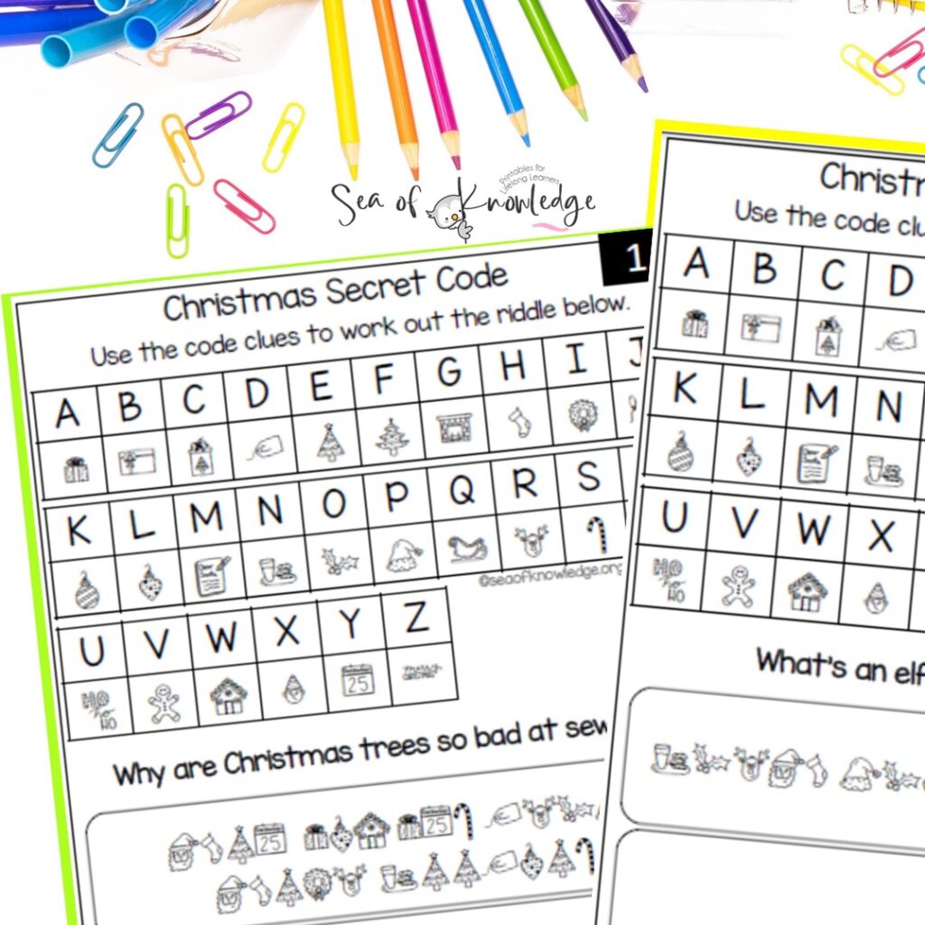 Mystery Code Riddles (Christmas Theme): Add some excitement to your classroom or home with these Christmas-themed escape room riddles. Kids solve the mystery codes, boosting critical thinking and problem-solving skills while having a blast. Perfect for group activities or centers!