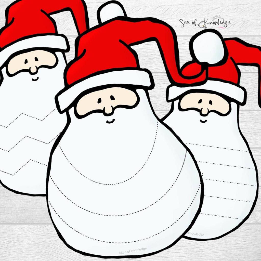 Cut Santa’s Beard Templates: Because nothing says "holiday fun" like giving Santa a DIY trim—perfect for practicing those scissor skills! 