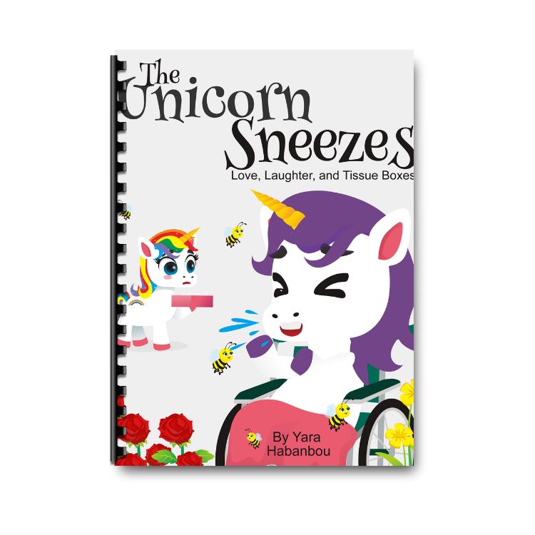 Children’s book about illness and love - The Unicorn Sneezes cover mockup