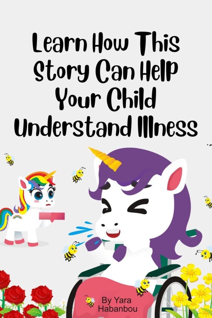 The Unicorn Sneezes book mockup - children's storybook about Huntington's disease awareness