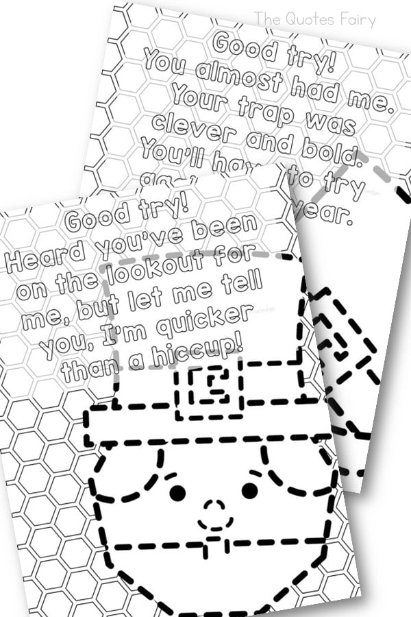 St. Patrick’s Day leprechaun quote coloring page