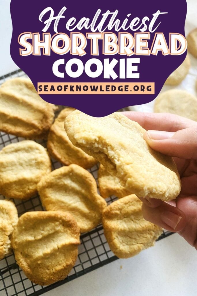 Close-up of almond shortbread cookies with a crispy, golden exterior and a light crumbly texture.