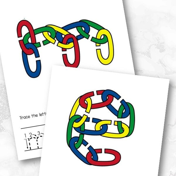 There are so many ways to practice alphabet recognition, one of my favorite ways to do so is to add some fine motor chain link activity cards. These chain links are super easy to find, cheap to buy in bulk and perfect for the budget classroom teacher. 