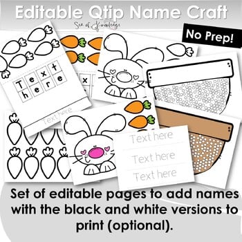 Editable Easter Bunny Name Craft with Q-Tip Painting 🎨 Looking for a fun and engaging March-themed activity that promotes name recognition and builds fine motor skills? This editable Easter Bunny Craft is just what you need!