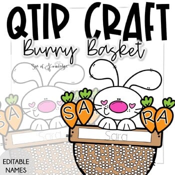 Editable Easter Bunny Name Craft with Q-Tip Painting 🎨 Looking for a fun and engaging March-themed activity that promotes name recognition and builds fine motor skills? This editable Easter Bunny Craft is just what you need!