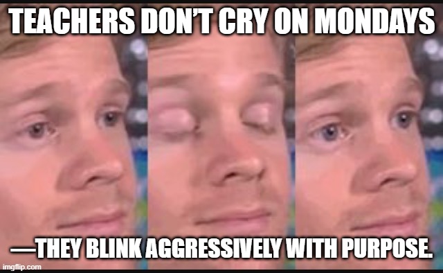 Hilarious teacher quote about surviving Mondays in the classroom with tired energy.