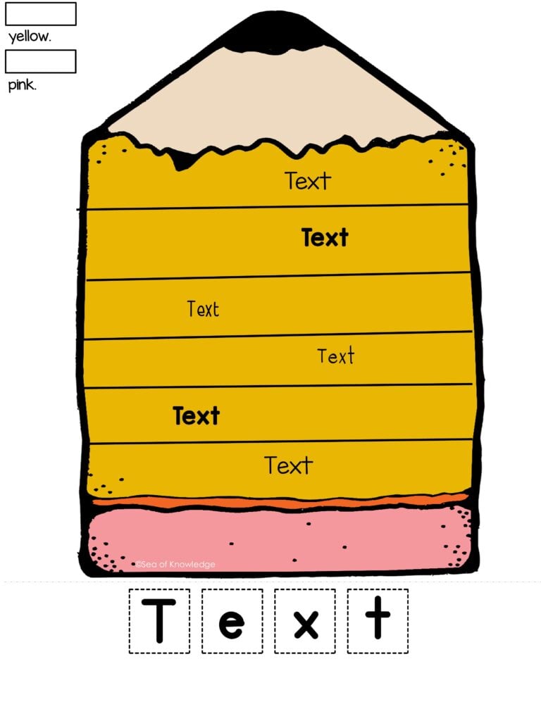 pencil themed name art worksheet editable template