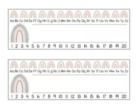 Classroom desk name plates helping students find their seats on day one