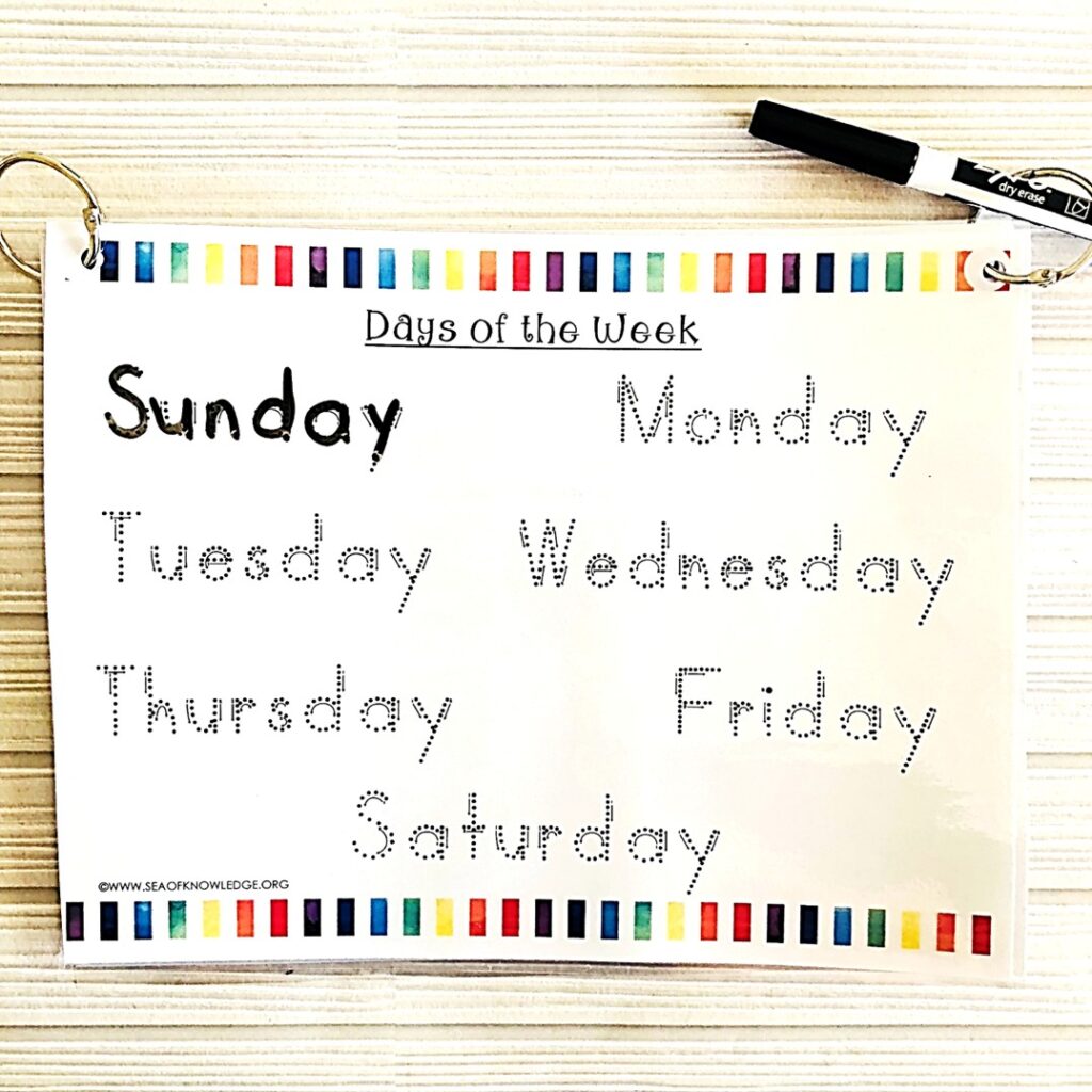 Autumn themed busy book PDF for preschool fine motor and tracing practice