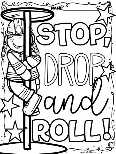 Classroom fire safety lesson with worksheets and task cards.