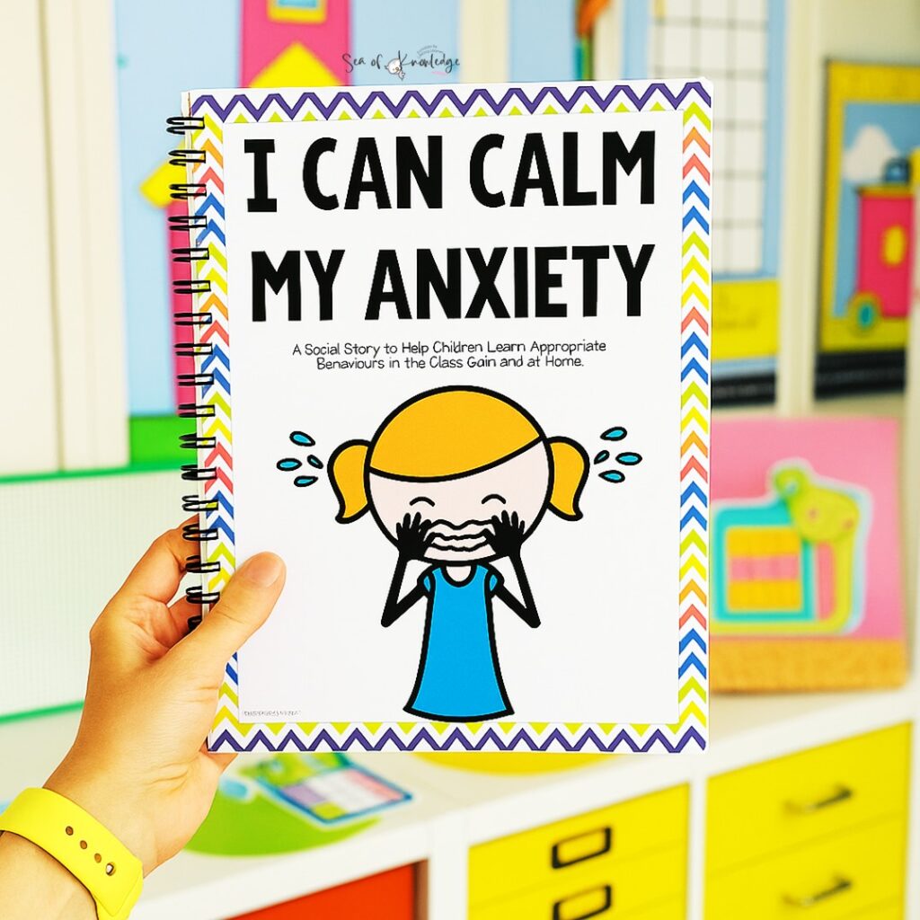 Respecting others social skills for kids printable worksheet mockup in classroom setting