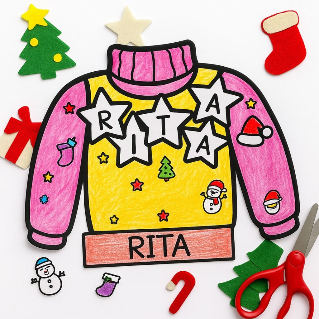 Cute Christmas sweater name craft
