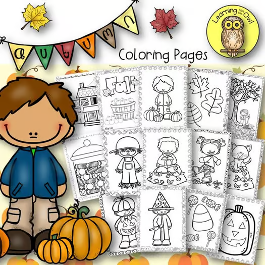 Preschool printable Halloween fine motor worksheet for coloring and sound recognition