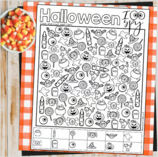 fun Halloween-themed beginning sounds printable with A–Z phonics images