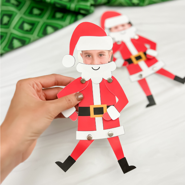 Dancing Santa photo craft with child’s face and moveable arms and legs