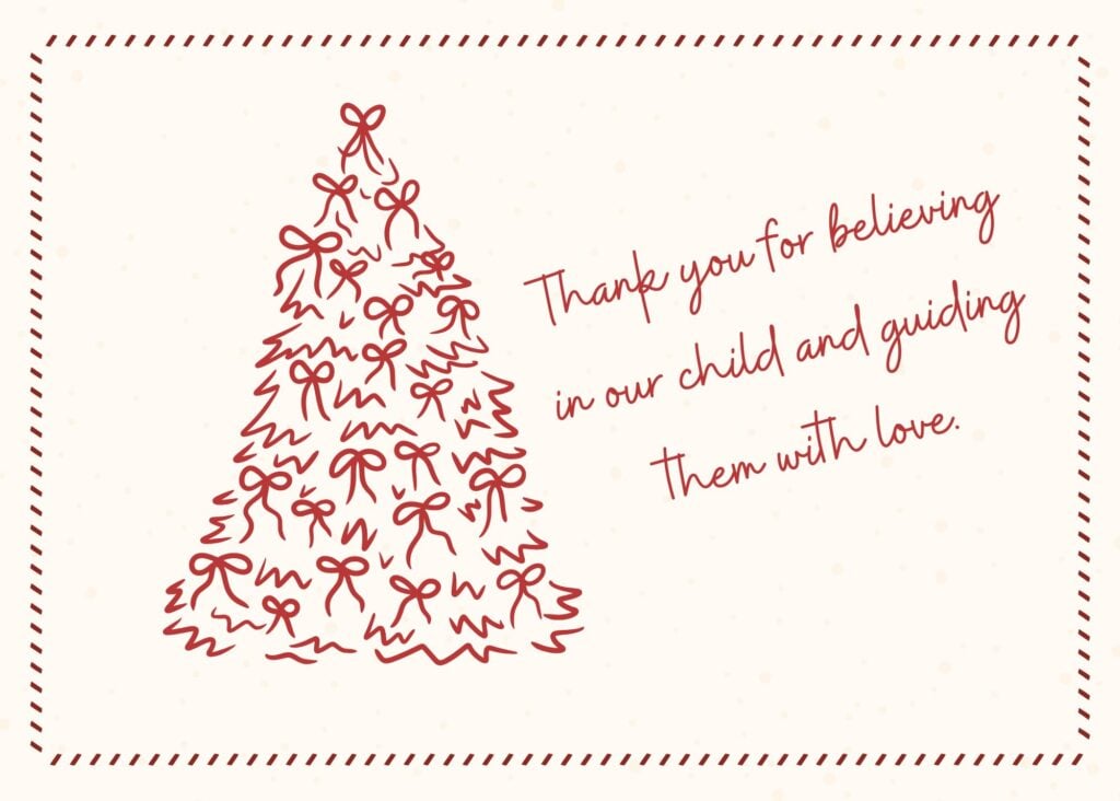 Christmas thank you messages for teachers