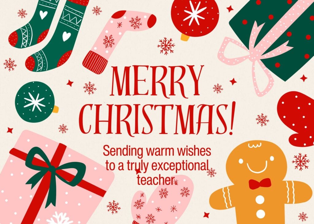 touching Christmas wishes for teachers