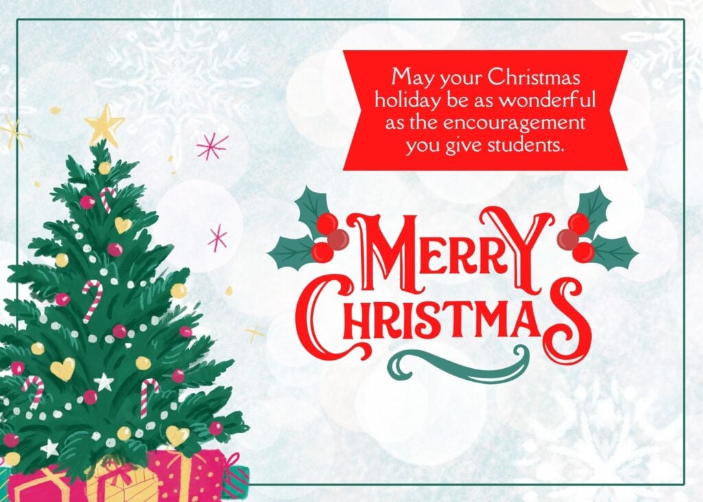 Christmas appreciation messages for teachers