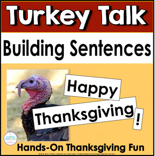 Want your students to move from reading sight words to actually using them in sentences? The Thanksgiving Sentence Building Pocket Chart Activity (aka Turkey Talk) is exactly what you need.
