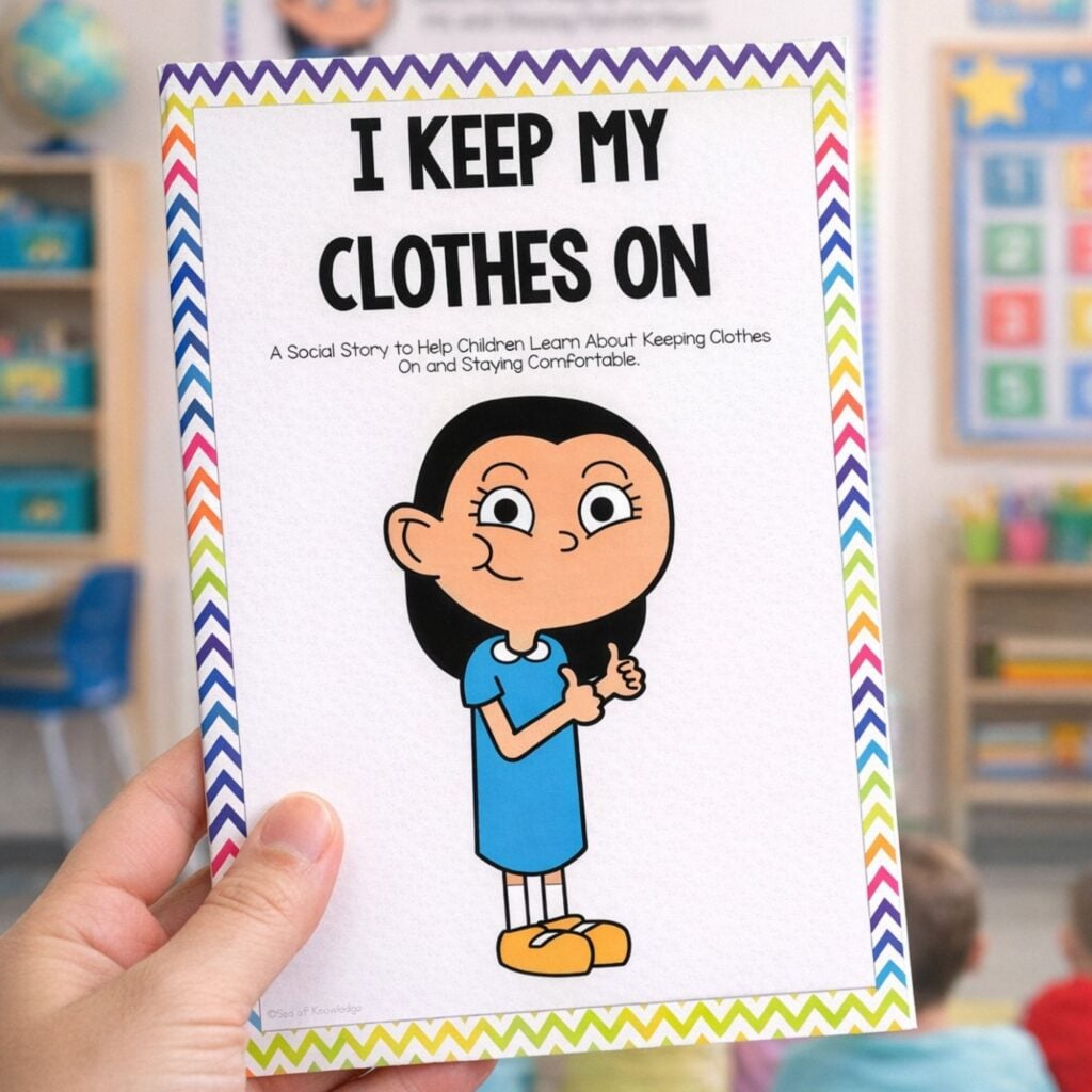 keep my clothes on editable social story