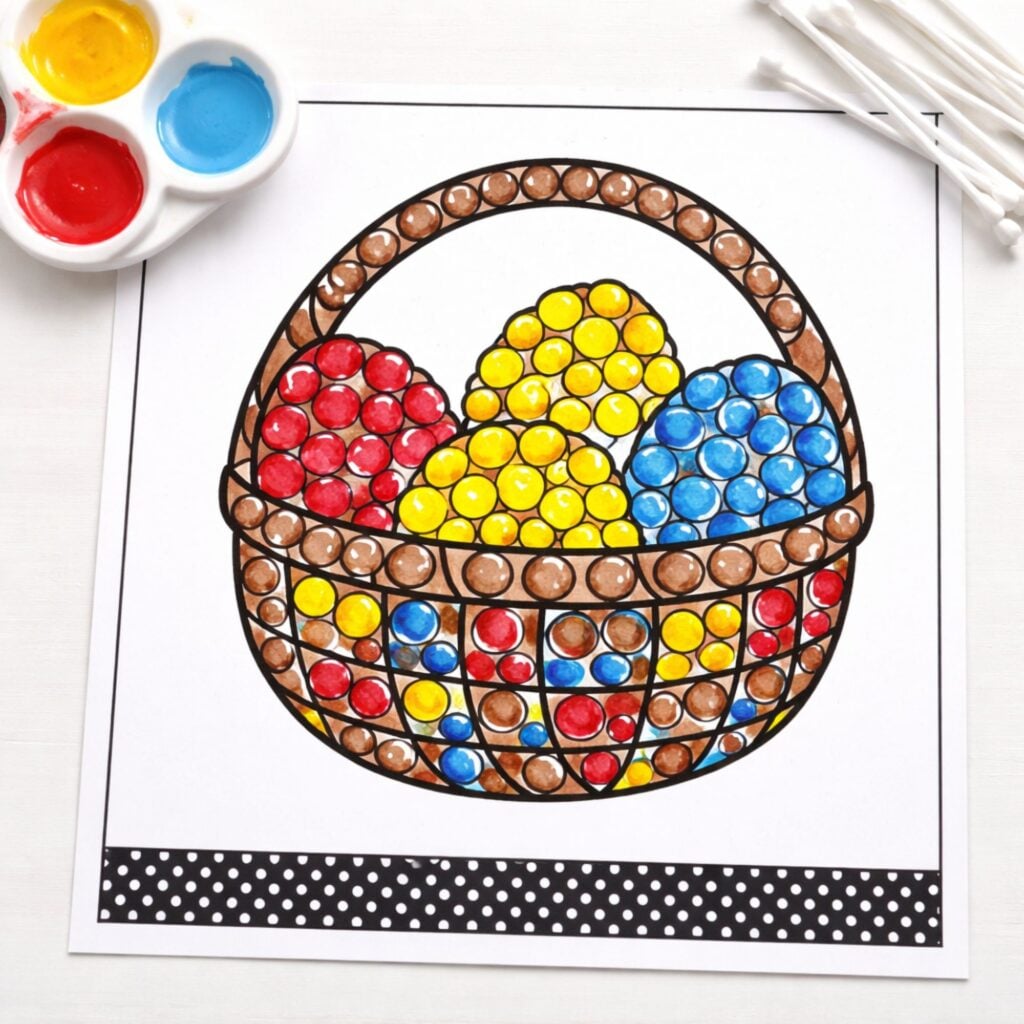 q tip painting spring preschool classroom activity