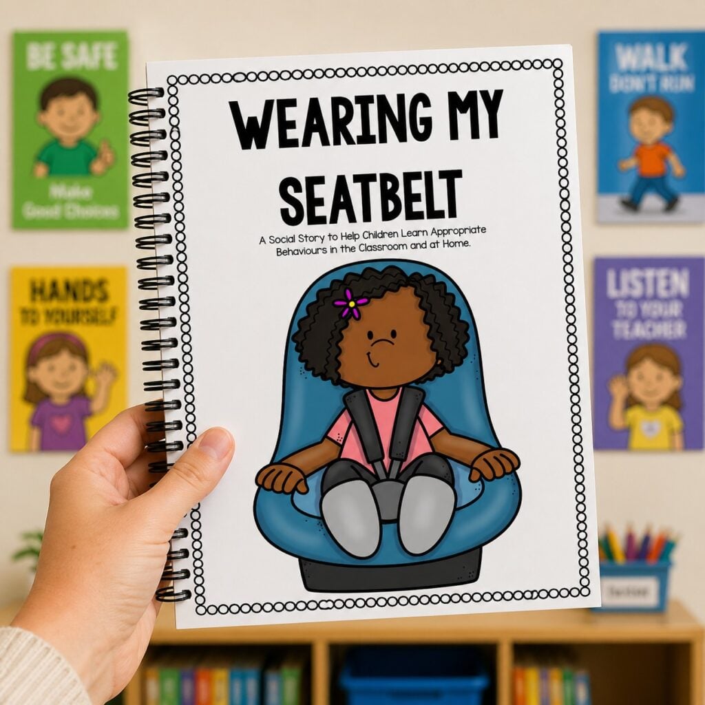 wearing a seatbelt social story pdf example for children