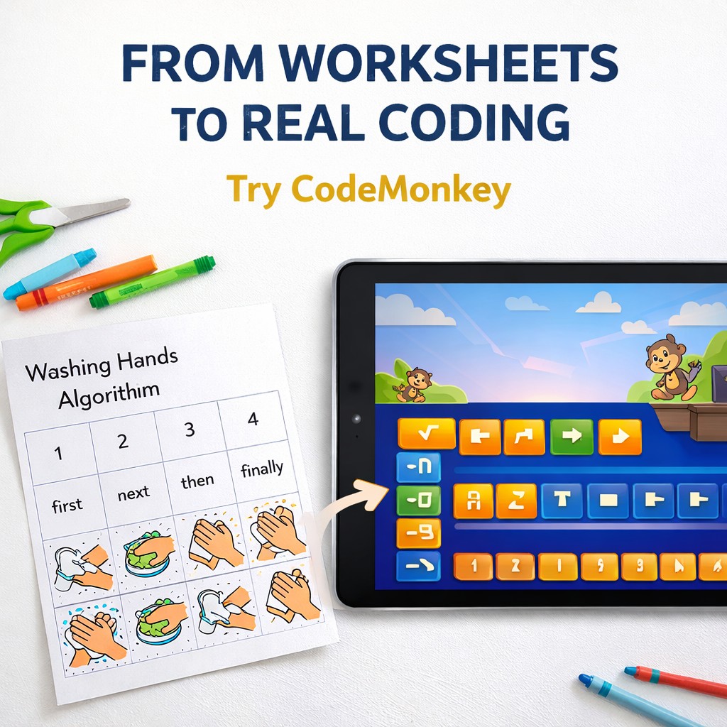 screen-free coding activity for preschoolers using hands-on worksheet